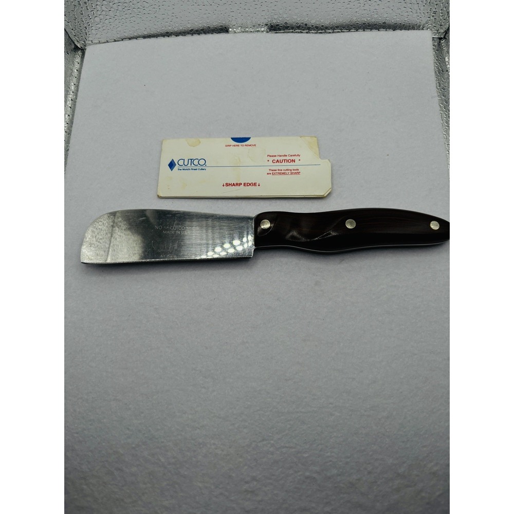 CUTCO Cheese Knife no. 68 Stainless Steel Kitchen Cutlery USA Brown Handle